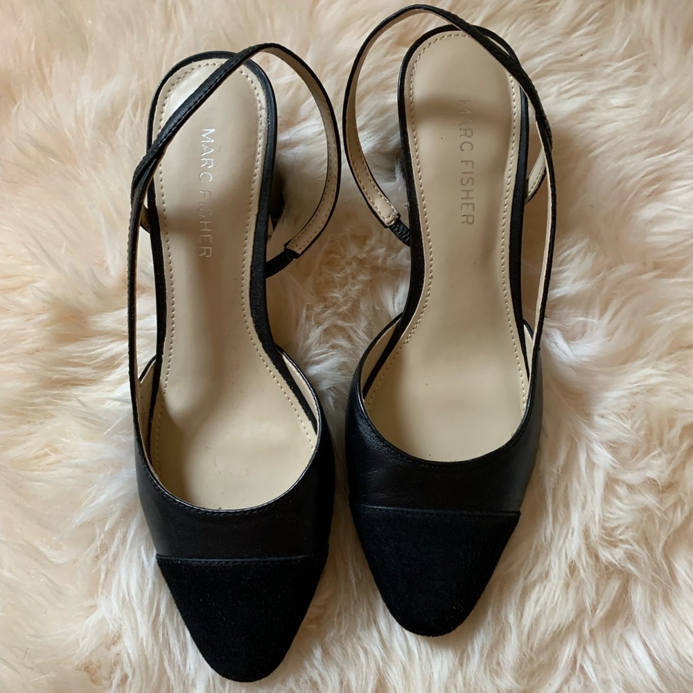 Marc Fisher Black Slingback Heels